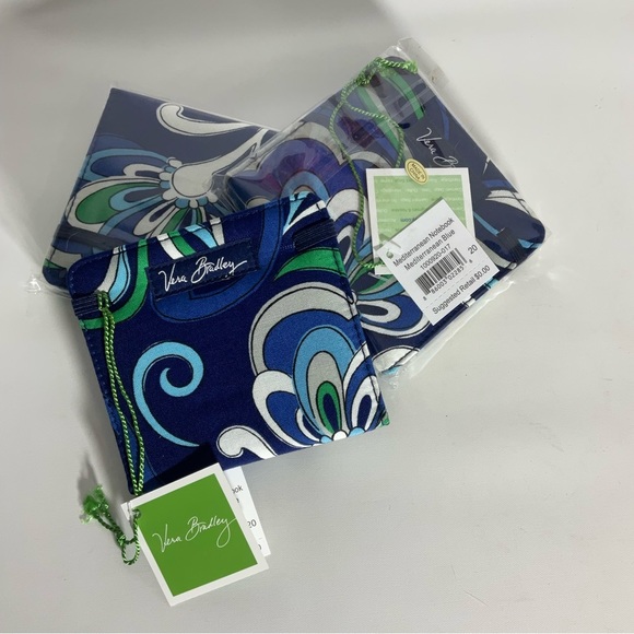 Vera Bradley NWT Notebook Mediterranean Blue 4x4 Blank Pages Elastic Band Close - Picture 2 of 10